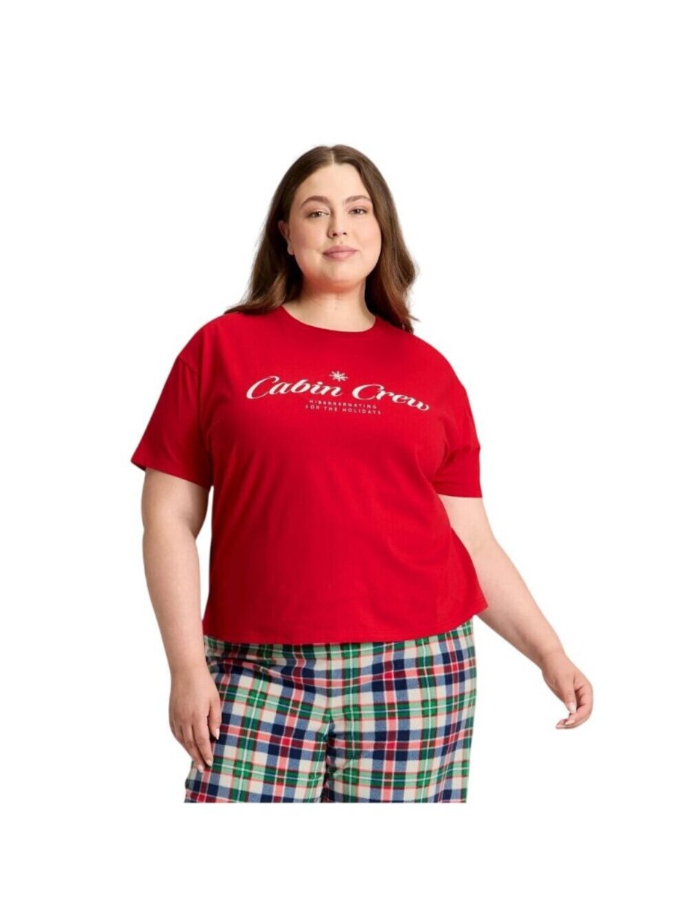 NWT Wondershop Cabin Crew Short Sleeve Holiday Pajama Shirt 94690402 Red 3X